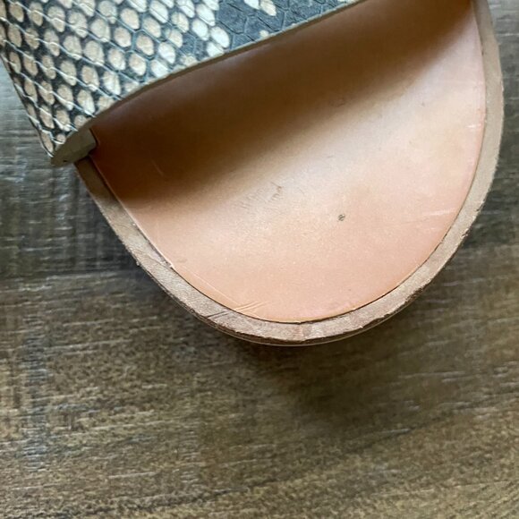 Dolce Vita Mustard & Snakeskin Leather Slide Sandals – Size 8 - Picture 10 of 11